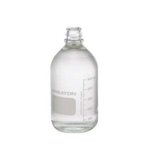 Wheaton 219439 Media Bottle, 500mL Clear Graduated Without 33 430 