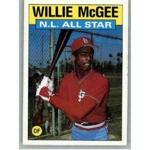  1986 Topps #707 Willie McGee AS   St. Louis Cardinals (All 