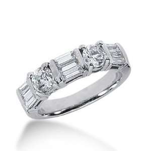  950 Platinum Diamond Anniversary Wedding Ring 2 Round Brilliant 