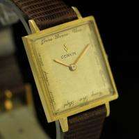 VINTAGE CORUM 18K SOLID YELLOW GOLD TEXTURE DIAL MEN’S WATCH  