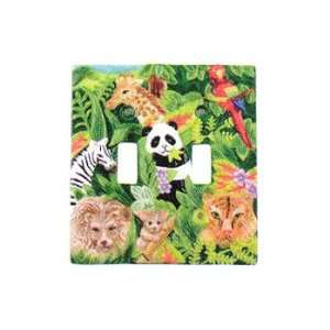  Jungle Animals   Kids Double Lightswitch Plate   Room 