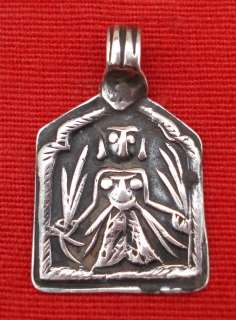 ANTIQUE TRIBAL OLD SILVER HOI MATA AMULET PENDANT GYPSY  