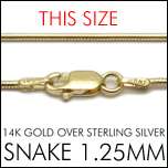 14K Gold over Sterling Silver SNAKE chain necklace  