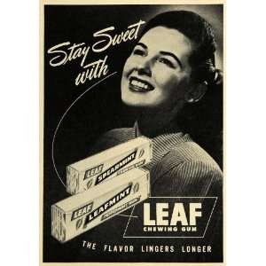   Ad Leaf Chewing Gum Peppermint Flavor Leafmint   Original Print Ad