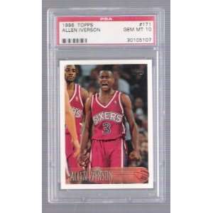  1996 Topps   Allen Iverson #171   PSA Graded   GEM MT 10 