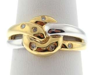Solid 18k Two Tone Gold Ring Genuine Diamonds 750 Band  