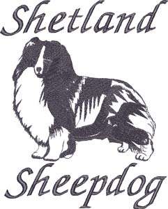 Shetland Sheepdog Sheltie Herding Dog Silhouette Embroidered 