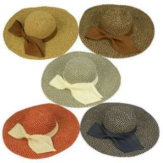 Shapeable Wire Wide 5 Brim Beach Summer Ribbon Bow Floppy Sun Hat Cap 