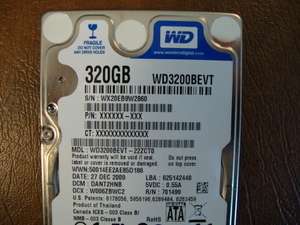    22ZCT0 (See list for DCMs) 320gb 2.5 Sata HDD 0007156632130  