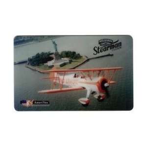 Collectible Phone Card Red Baron Pizza Stearman Biplane Flying Near 