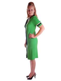 Vintage Green Color Block Knit Dress Steve Fabrikant 1980S 40 36 39 