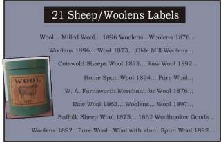 Primitive Farmhouse Sheep Woolens Labels  