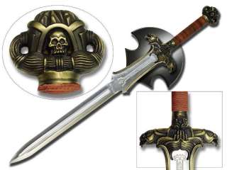   Barbarian Destroyer Steel Metal Sword Wooden Plaque Two Hand Atlantean