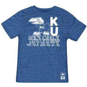  Kansas Jayhawks adidas Originals Heathered Blue Vault Logo 