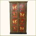 Heritage Solid Wood Hand Painted Armoire Clothes Wardro