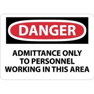  SIGNS ADMITTANCE ONLY TO PERSONNEL IN