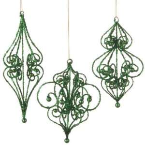 Green Filigree Drop Christmas Ornament (Pack of 12 Assorted) by 