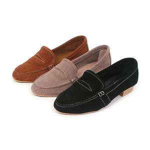 Womens SUEDE LEATHER SLIPON LOAFERS Flat Shoes BLACK, GRAY, BROWN, US 