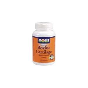  NOW Foods, BOVINE CARTILAGE 750mg 100 CAPS Health 