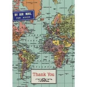  Cavallini Thank you World Map Cards in Tin Arts, Crafts 