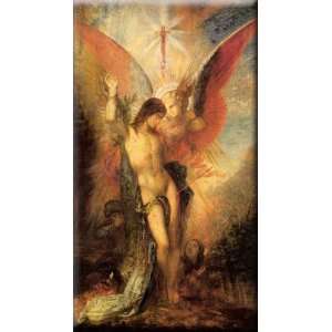 Saint Sebastian and the Angel 9x16 Streched Canvas Art by Moreau 