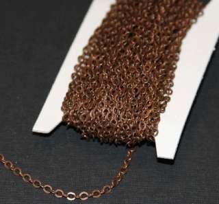 10 ft of antiqued copper plated brass flat cable chain 3X2.5mm