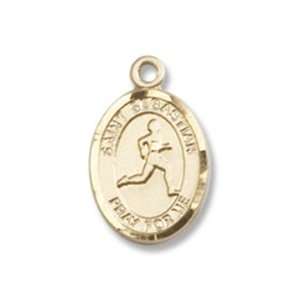 St. Sebastian Track & Field Small 14kt Gold Medal