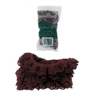  Cranberry Ruffled Edge Lace in Bag 1.375 Inch X 4 Yard 