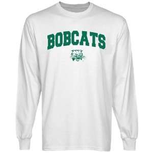  Ohio Bobcats White Logo Arch Long Sleeve T shirt Sports 