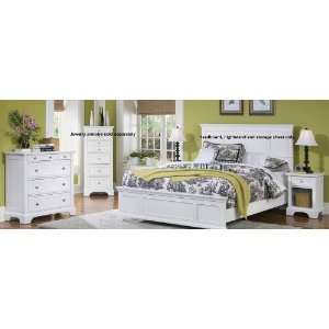   , Nightstand and Storage Chest Set in White Finish