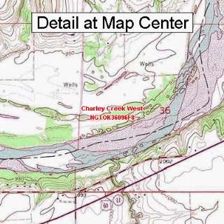 USGS Topographic Quadrangle Map   Charley Creek West, Oklahoma (Folded 