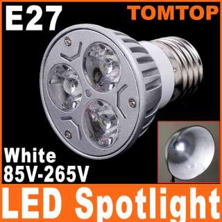 E27 3 X 1W 85 265V White LED Light Lamp Bulb Spotlight  