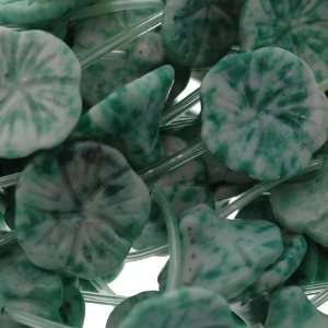 Jade  Flower Carved   18mm Diameter, Sold by 16 Inch Strand with 