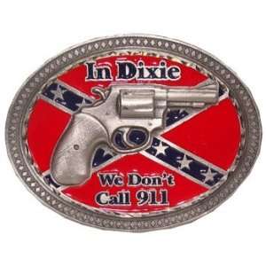  IN DIXIE We Dont Call 911 BELT BUCKLE Confedrate Rebel 