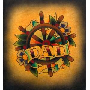  Dad by Christopher Perrin Tattoo Art Canvas Giclee Print 
