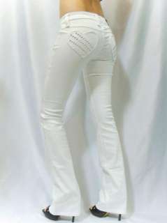 NWT FRANKIE B Jeans Slim Bootcut Heart of Steel White  