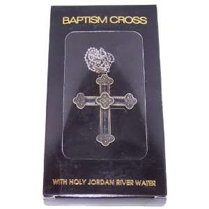  Top quality thick pewter Crucifix with Holy Jordan River 
