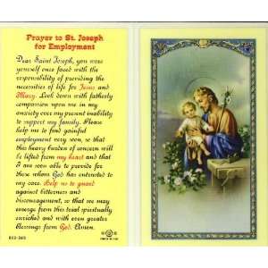  St. Joseph   Employment Prayer Holy Card (800 385) (E24 
