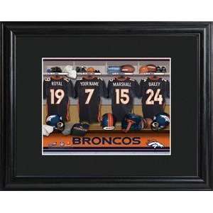  Denver Broncos NFL Locker Room Framed Personalized Print 