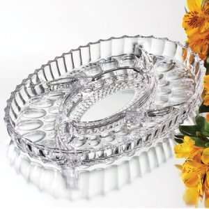  Clarice Collection Crystal Oval Section Platter Kitchen 