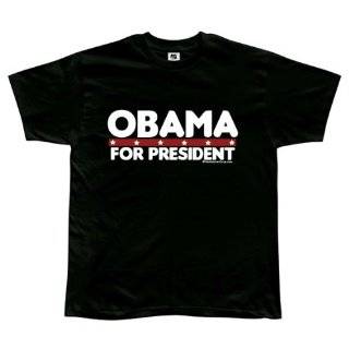 Obama For President Black T Shirt by Old Glory