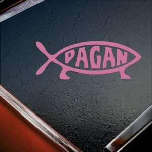  Pagan Fish Religion Pink Decal Car Truck Window Pink 