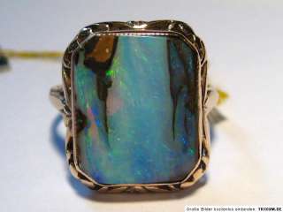 Art Nouveau 14K Ring with Boulder Opal, 4.62  Vid  