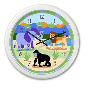  Olive Kids   Wild Animals Clock (White)