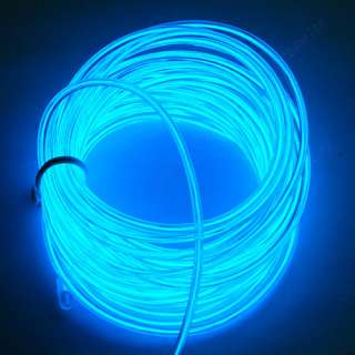 5m Neon Clear Blue Glow Light EL Wire Rope 110 220V AC  