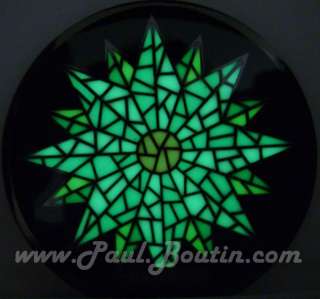 LE Glow Wildflowers Compass Rose Stained Glass Geocoin  