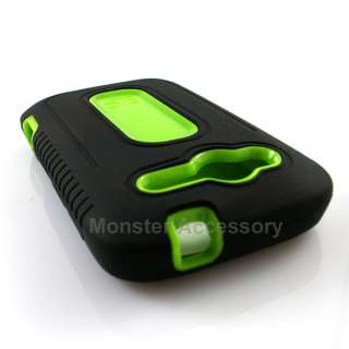 Green Duo Shield Double Layer Hard Case Snap On Cover For HTC Wildfire 