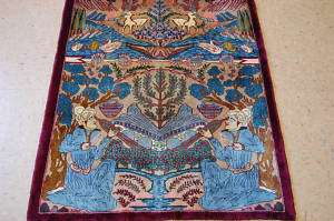 c1930s ANTIQUE PICTORAL BEAUTY PERSIAN KASHAN RUG 3.5x6  