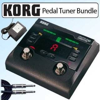 Korg PB 02 pitchblack+ Advanced Chromatic Pedal Tuner Bundle