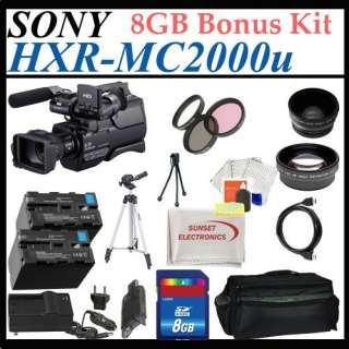  Sony Hxr mc2000 Shoulder Mount Avchd Camcorder + Huge 
